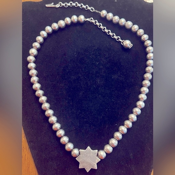 925 STERLING BEAD : STAR NECKLACE 20in